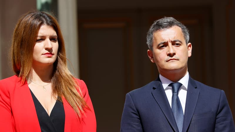 Marlène Schiappa et Gérald Darmanin, le 7 juillet 2020.