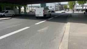 Une future voie olympique, pour transporter les athlètes lors des JO 2024, dans le 15e arrondissement de Paris. 