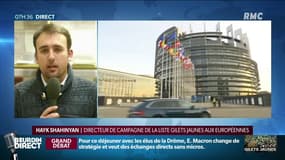 "Nous avons quelque chose à faire dans cette campagne européenne", assure Hayk Shahinyan, directeur de campagne de la liste "gilets jaunes"