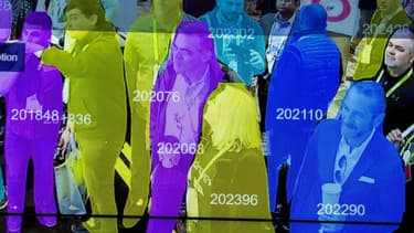 Un scanner de reconnaissance faciale utilisant l'intelligence artificielle présenté au salon de la robotique au CES de Las Vegas, en janvier 2019.