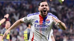 Rayan Cherki buteur pour l'Olympique lyonnais au Groupama Stadium, 5 avril 2025