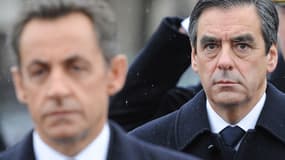 François Fillon et Nicolas Sarkozy en novembre 2010 à Paris. 