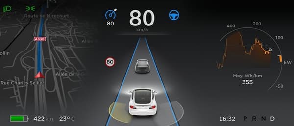 Le régulateur de vitesse s'adapte au trafic pour une conduite autonome.