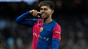 Lamine Yamal avec le FC Barcelone, à Madrid le 27 octobre 2024
