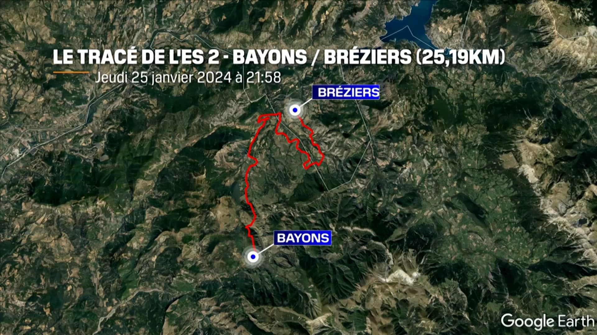 Le tracé d'une étape du Rallye Monte-Carlo 2024. Le tracé d'une étape du Rallye Monte-Carlo 2024.