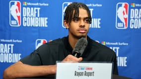 Le Français Rayan Rupert lors de la NBA Draft Combine, le 17 mai 2023