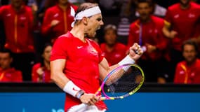 Rafael Nadal avec l'Espagne en Coupe Davis, le 19 novembre 2024 à Malaga