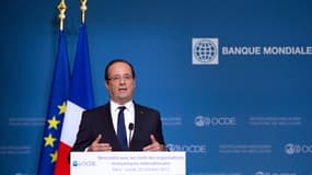 François Hollande, lundi 29 octobre, au siège de l'OCDE