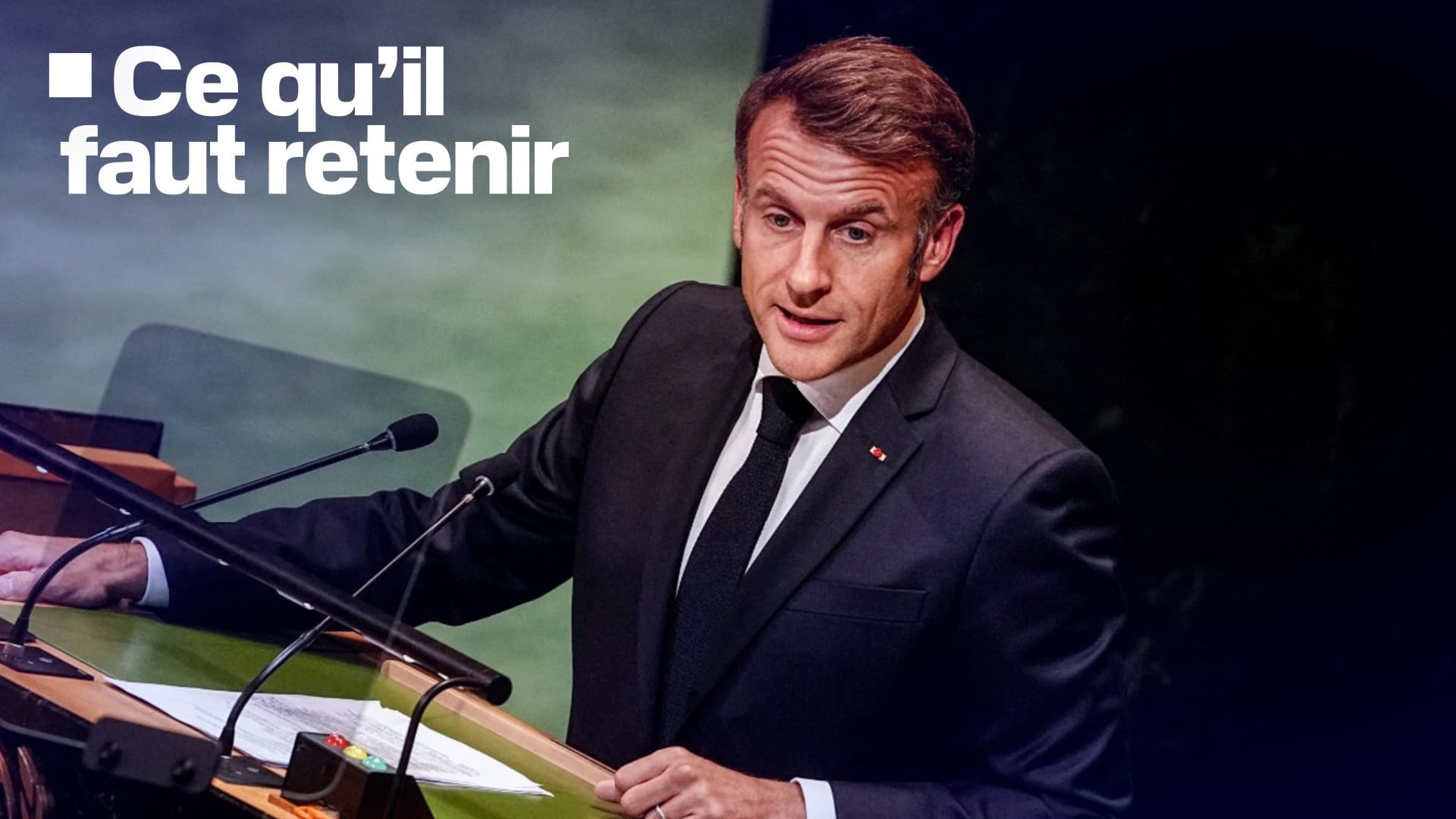 RECONNAISSANCE DE L'ÉTAT DE PALESTINE: CE QU'IL FAUT RETENIR DU DISCOURS D'EMMANUEL MACRON À L'ONU