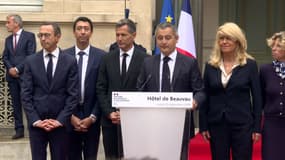 Gérald Darmanin, le 23 septembre 2024, lors de la passation de pouvoir avec Bruno Retailleau au ministère de l'Intérieur