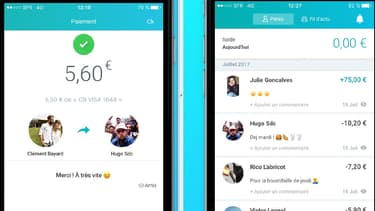 L'application permet d'effectuer un paiement immédiat à toute personne qui l'utilise aussi