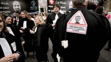 Des avocats en grève à Paris, le 11 janvier 2020