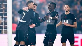 Kylian Mbappé, Lionel Messi, Idrissa Gueye et Achraf Hakimi