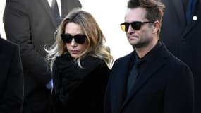 Laura Smet et David Hallyday lors de la cérémonie pour les funérailles de Johnny Hallyday