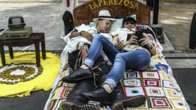 Jour de paresse dans les rues d'Itagüi, en Colombie, le 20 août 2017