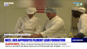 Nice: des apprentis cuisiniers filment leur formation