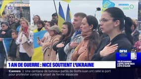 Nice: un rassemblement en soutien à l'Ukraine, au lendemain des un an du début du conflit