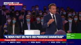 Emmanuel Macron: "La France a longtemps pensé qu'elle pouvait se désindustrialiser en continuant à être une grande nation d'innovation et de production, il est maintenant établi que c'est faux"