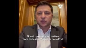 Le président ukrainien Volodymyr Zelensky instaure la loi martiale dans tout le pays après l'intervention militaire russe