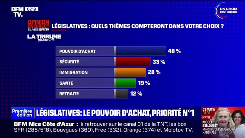 Législatives: le pouvoir d'achat est la première préoccupation des Français, selon notre sondage