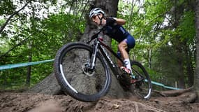 Pauline Ferrand-Prévôt en VTT le 12 août 2023
