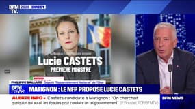 Lucie Castets, candidate du NFP à Matignon: "Pour finir de planter les finances publiques, je pense qu'elle a un profil parfait", déclare Philippe Ballard (RN)