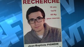 Un avis de recherche de Jean-Baptiste Pignède, placardé par ses proches. 