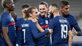 Pogba, Griezmann, Rabiot, Benzema et Varane, à Nice le 3 juin 2021