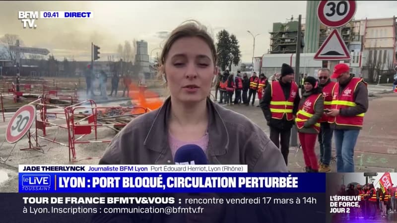 Réforme des retraites: le port Édouard Herriot à Lyon bloqué une partie de la matinée