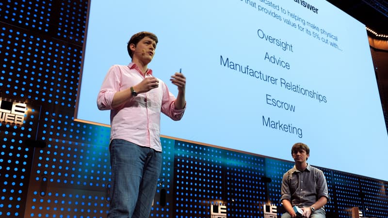 Cameron Robertson et Paul Gerhardt, cofondateurs de la start-up Apigy Inc (qui commercialise Lockitron), en train de "pitcher" à la conférence Le Web 2012.