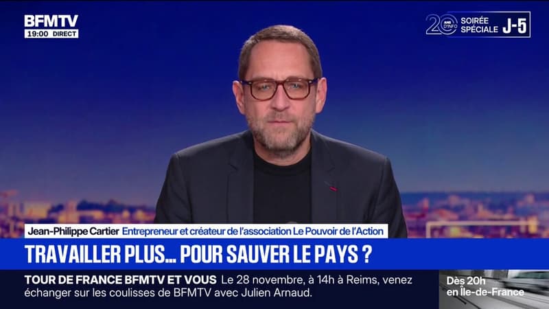 Travailler jusqu'à 12 jours consécutifs légalement: "Ce qui est certain, c'est qu'il va falloir travailler plus" en France, explique Jean-Philippe Cartier, entrepreneur