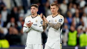 Federico Valverde et Toni Kroos avec le Real Madrid, en avril 2024.