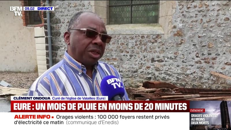 Église éventrée par l'orage dans l'Eure: C'est effroyable, affirme le curé de l'église de Valailles