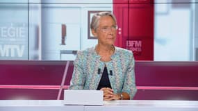 La ministre Elisabeth Borne sur le plateau de BFM Politique dimanche 30 août
