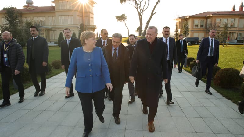 Angela Merkel et Recep Tayyip Erdogan à Istanbul en janvier 2020.
