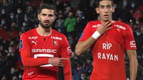 L'hommage rennais au petit Rayan, le 6 février 2022, avec Terrier et Aguerd