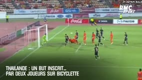 Thailande : Un but inscrit... par deux joueurs sur bicyclette