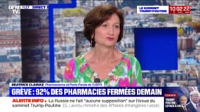 Grève des pharmaciens: "Il faut maintenir la pression et le fait qu'on est en colère et qu'on ne veut pas lâcher", indique Béatrice Clairaz (USPO)