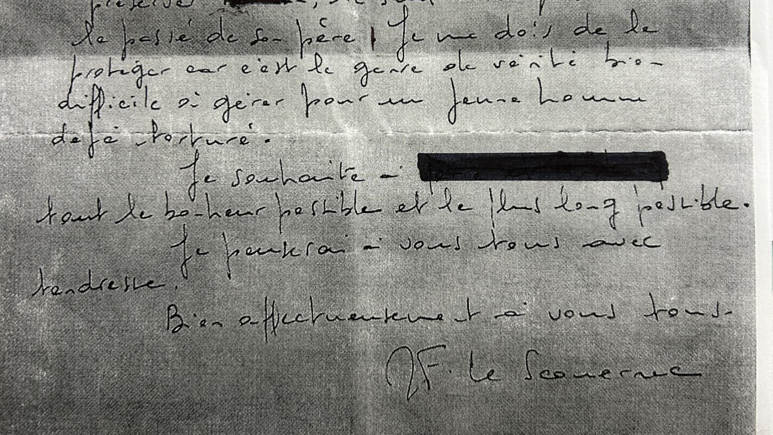 La deuxième partie de la lettre signée par Marie-France Le Scouarnec. La deuxième partie de la lettre signée par Marie-France Le Scouarnec.