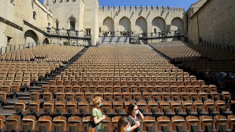 La cour d'honneur du Palais des Papes à Avignon le 5 juillet 2021 (Illustration)