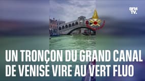 Un tronçon du Grand Canal de Venise vire au vert fluo 