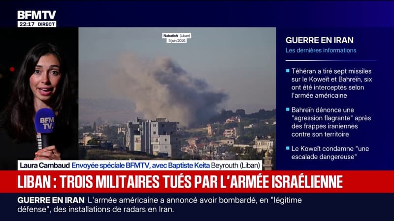Liban: trois militaires ont été tués par l'armée israélienne