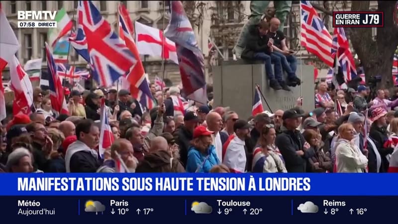 Londres: des dizaines de milliers de personnes pour une marche d'extrême droite et une contre-manifestation propalestinienne