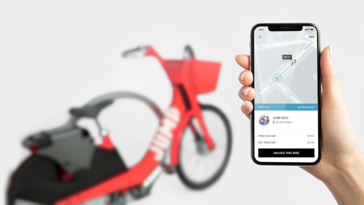 Le vélo Jump se réservera depuis l'application Uber Le vélo Jump se réservera depuis l'application Uber