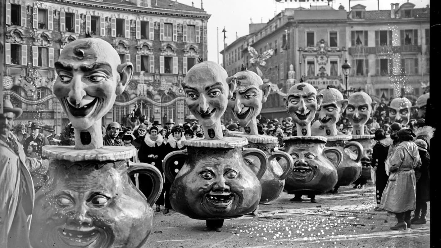 Les "marmites carnavalesques" lors de l'édition 1924 du Carnaval de Nice. 