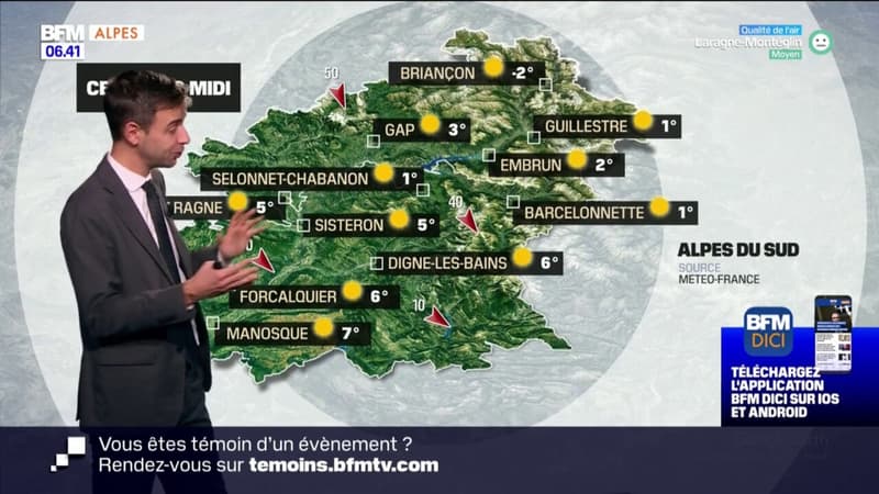 Météo Alpes du Sud: du soleil mais des températures bien froides, jusqu'à 3°C à Gap