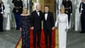 Jill et Joe Biden et Emmanuel et Brigitte Macron lors d'un dîner d'Etat à Washington le 1er décembre 2022.