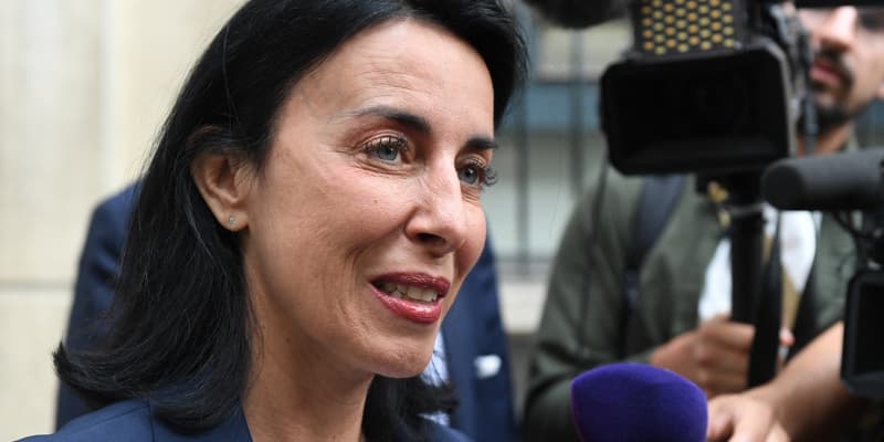 La députée RN des Alpes-Maritimes Alexandra Masson à Paris, le 21 juin 2022, à l'occasion d'un bureau exécutif du Rassemblement national.