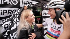 Usrka Zagart et Tadej Pogacar, le 12 octobre 2024 sur le Tour de Lombardie