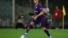 Franck Ribéry avec la Fiorentina contre le Napoli, le 24 août 2019 à Florence